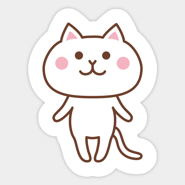 white cat White Cat Sticker TeePublic